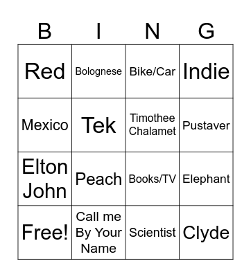 Isla's Birthday Bingo Card