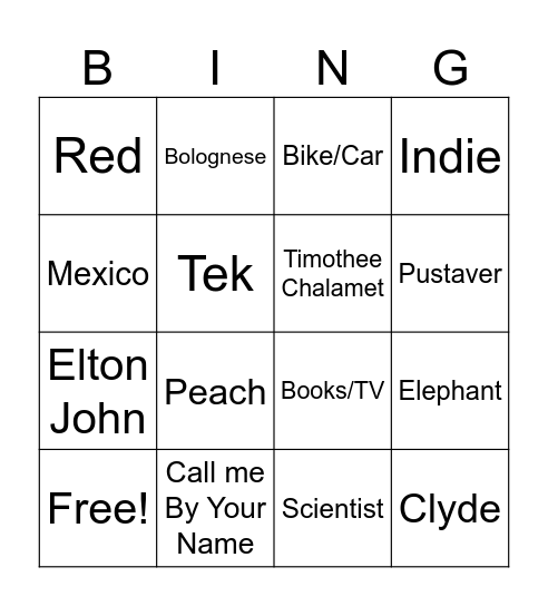 Isla's Birthday Bingo Card