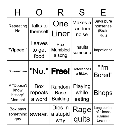 Boxingo Bingo Card