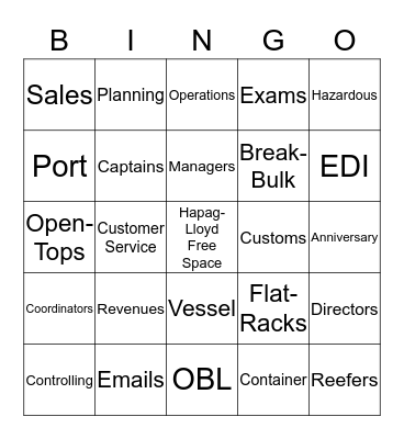 Hapag-Lloyd Bingo Card