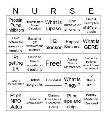 GI BINGO CARD Bingo Card