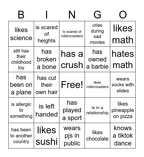 BINGO Card