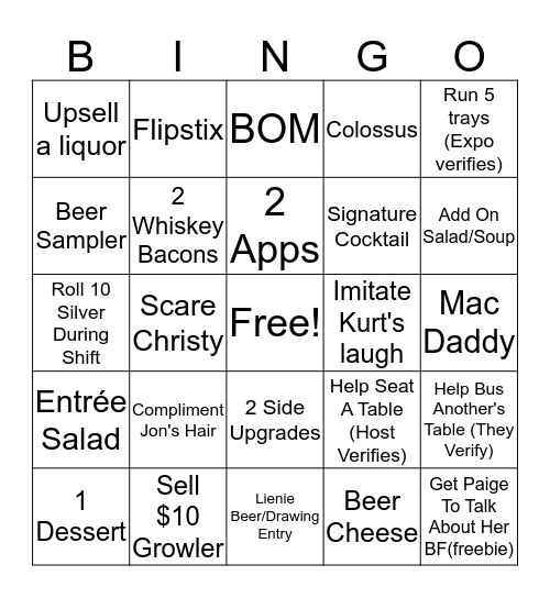 Flippy Bingo Bash Bingo Card