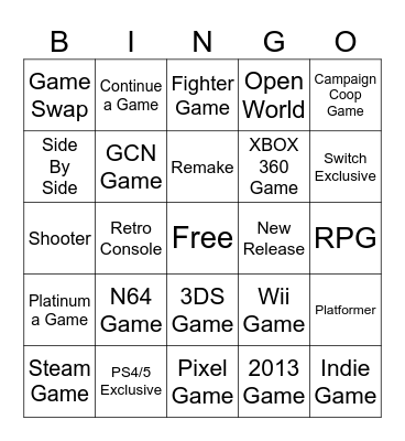 2024 Game Challenge Bingo Card