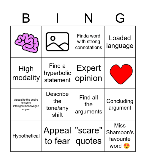 AA Bingo Card