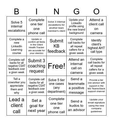 Office Bingo Card