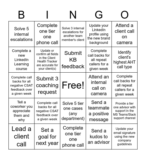 Office Bingo Card