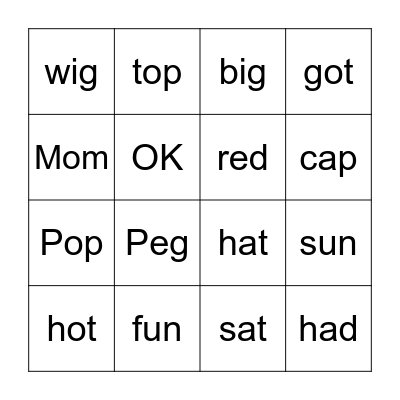 Fun in the Sun Bingo Card