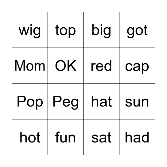 Fun in the Sun Bingo Card