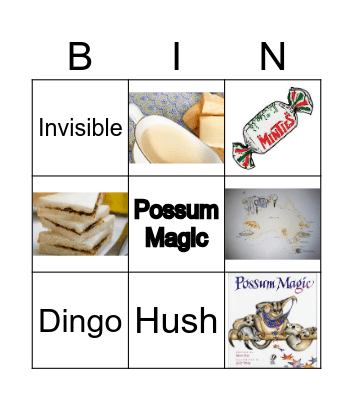 Possum Magic Bingo Card