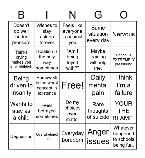 Me Bingo Card