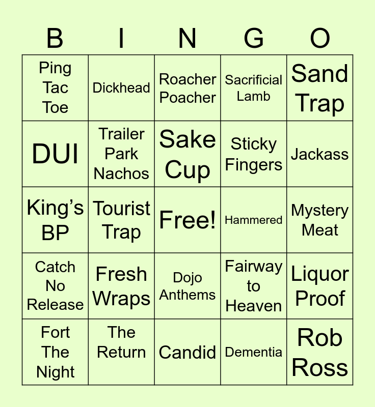 Dojo Games Bingo Card