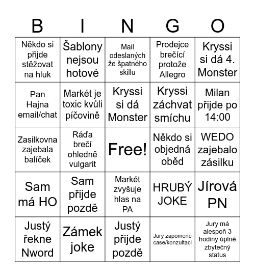 GHelp Bingo Card