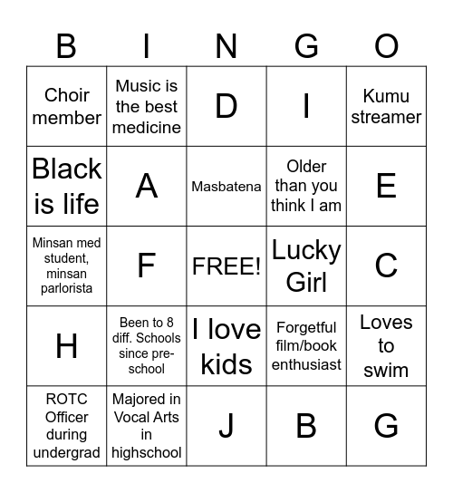 MedSoc's Human Bingo! Bingo Card