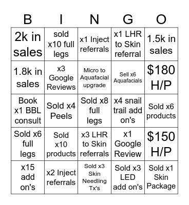 LCA HELENSVALE AUGUST BINGO Card