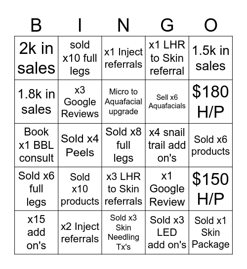 LCA HELENSVALE AUGUST BINGO Card