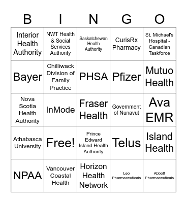 健康与福祉bingo Card