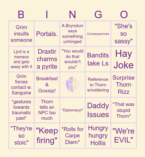 AETHERITIA Bingo Card