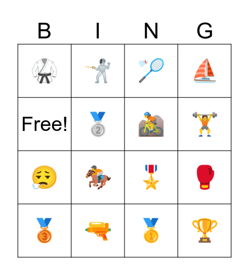 Sport Bingo Card