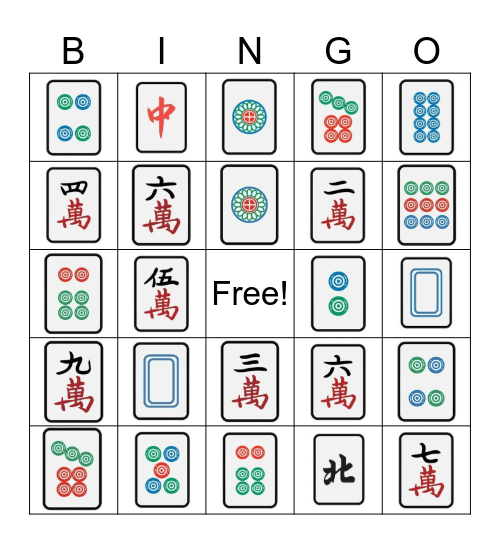 Mahjong Bingo Card