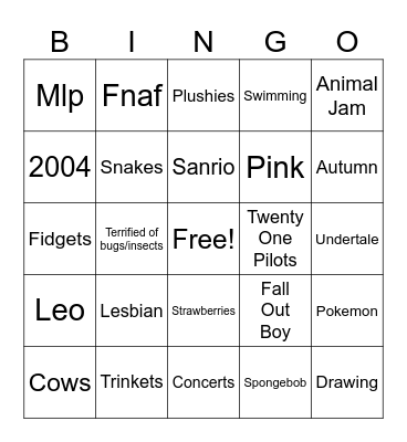 KATIE BINGO RAAAH Bingo Card