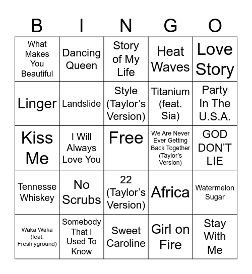 Noelle’s Bridal Shower Bingo Card