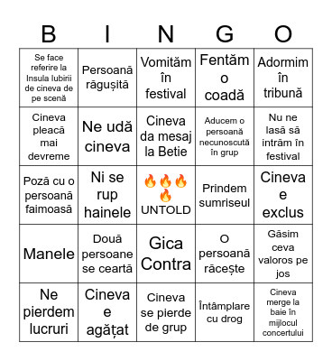 UNTOLD 2024 Bingo Card