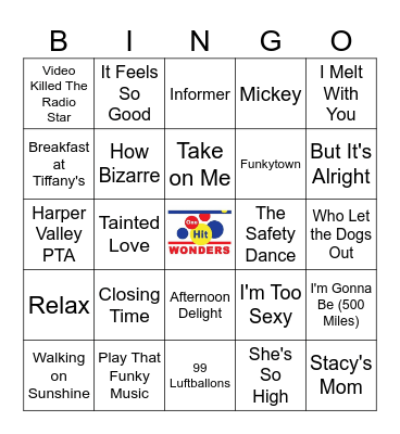 One Hit Wonders* Bingo Card