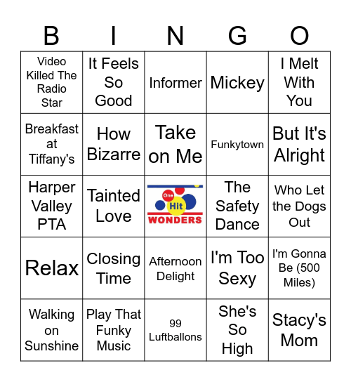 One Hit Wonders* Bingo Card