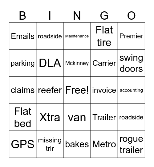 Victory's Bingo Card