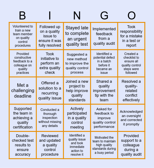 Ownership Bingo Card