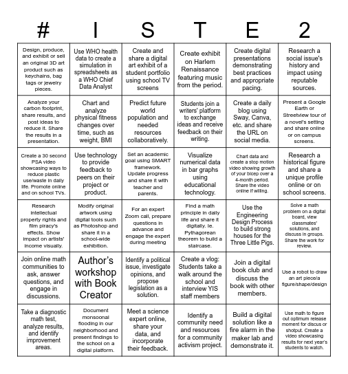 Tech Bingo Card