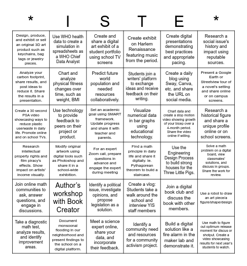 Tech Bingo Card