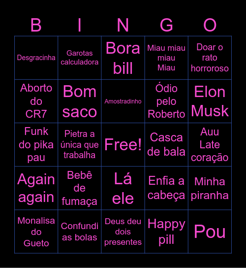 Memes amostradinho Bingo Card
