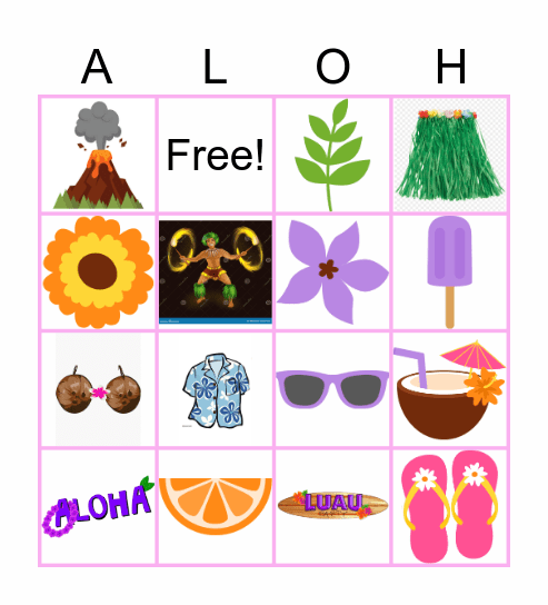 Aloha Bingo Card