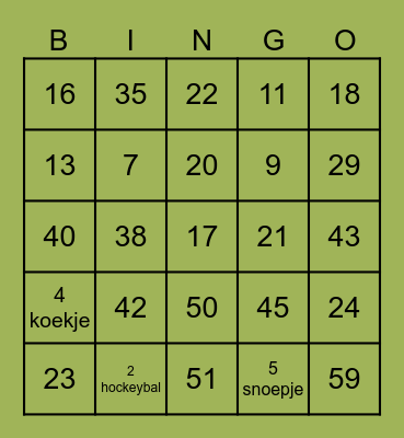HOCKEYKAMP 2024 BINGO Card