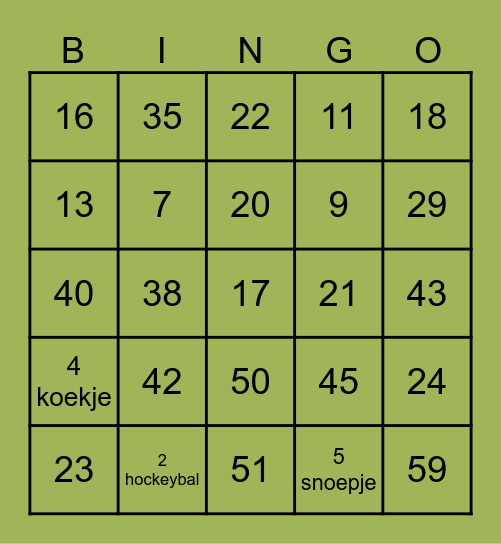 HOCKEYKAMP 2024 BINGO Card