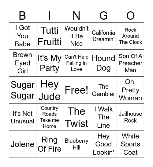 CLASSICS MUSIC BINGO Card