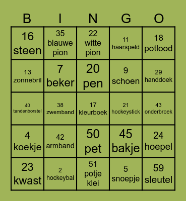 HOCKEYKAMP 2024 BINGO Card
