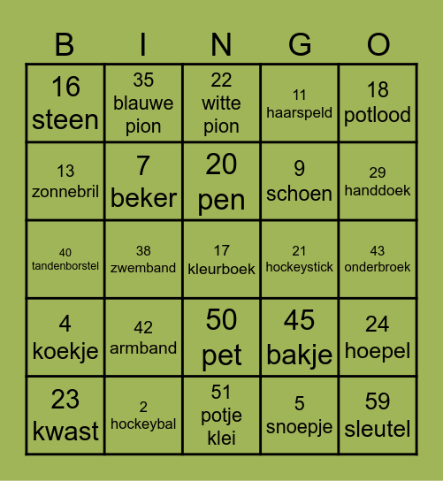 HOCKEYKAMP 2024 BINGO Card
