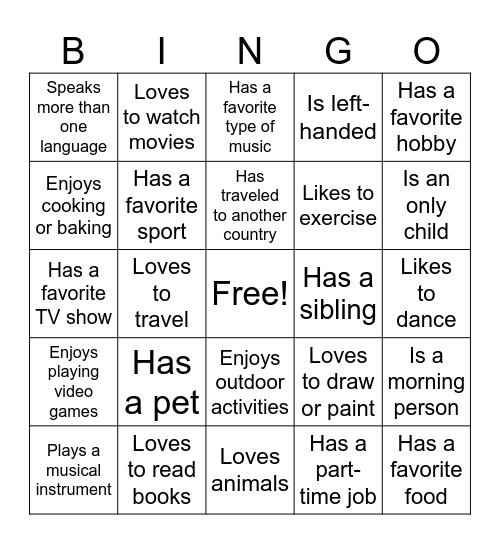 Dental Meet and Greet Bingo Card