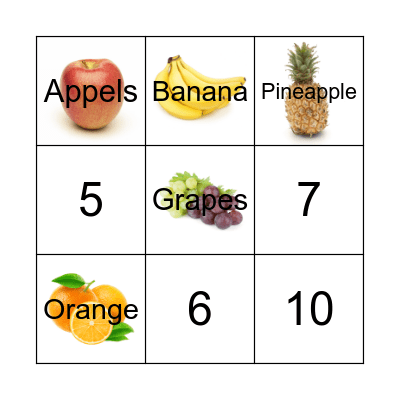 Fruit Bingo Card