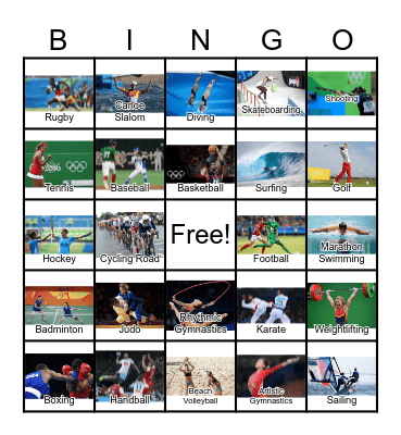 SUMMER OLYMPIC GAMES Bingo Card