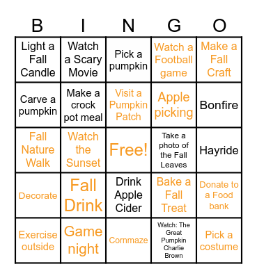 FALL BINGO Card