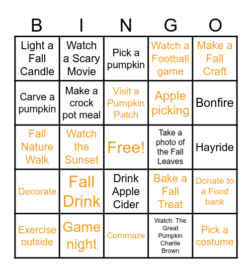 FALL BINGO Card