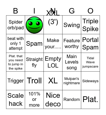 Recent Tab Bingo Card