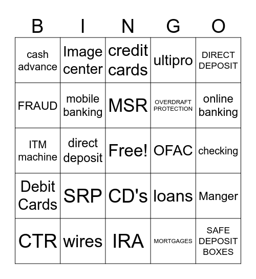 SRP BINGO Card