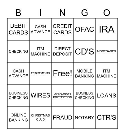 SRP BINGO Card