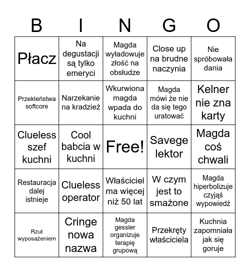 Gafek Bingo Card