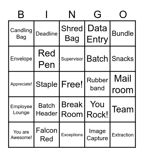 EAW Bingo Card